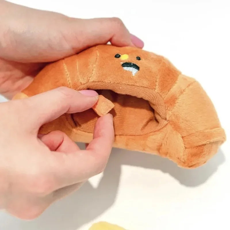 Croissant Squeaking Plush Toy