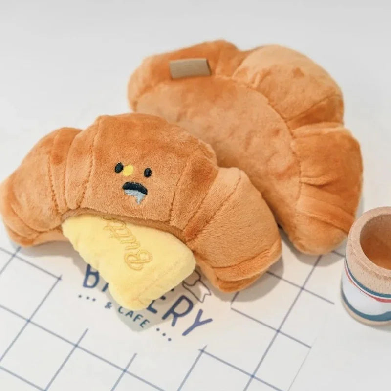 Croissant Squeaking Plush Toy